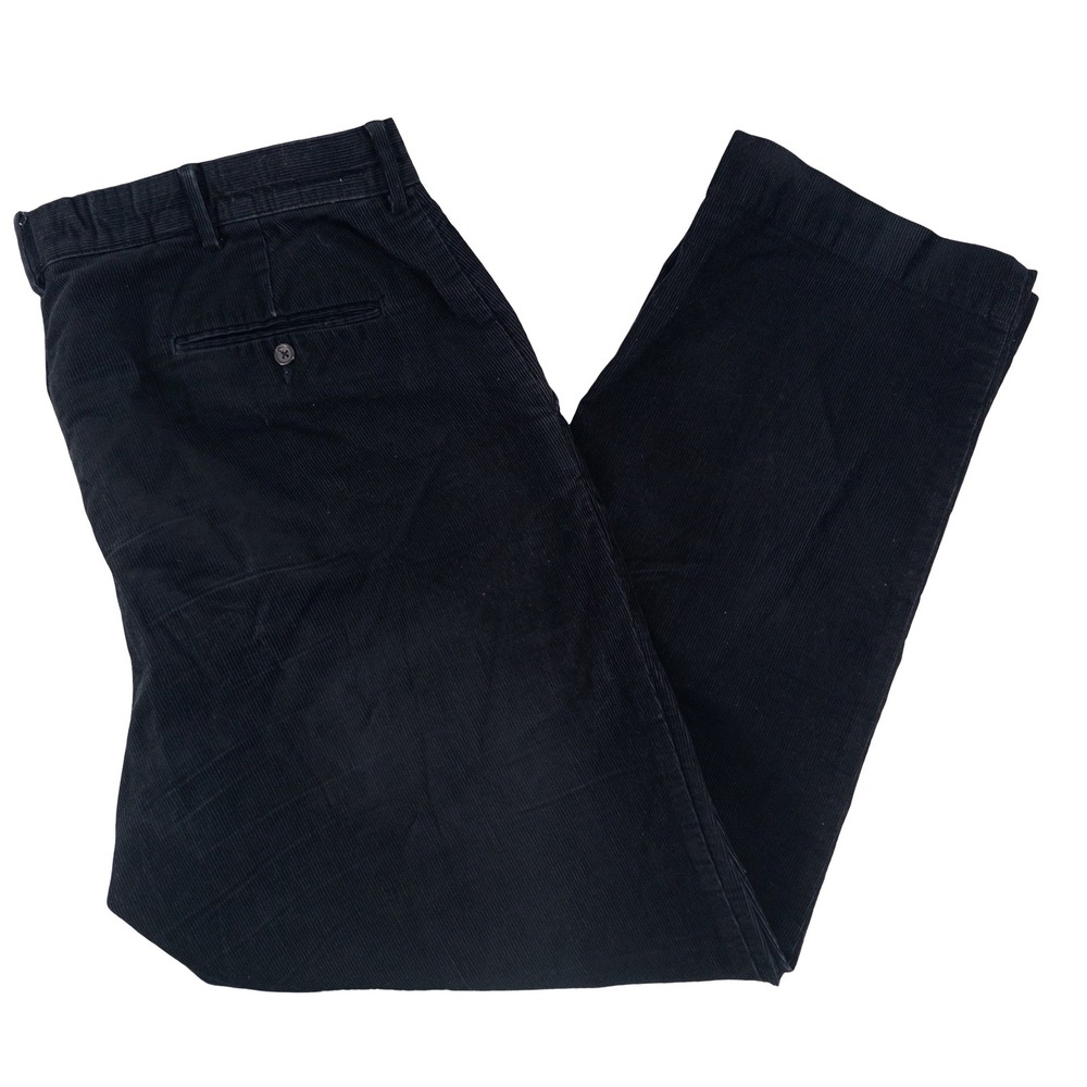 Vintage Polo Ralph Lauren Mens 38x30 Corduroy Pants Black Straight Leg Chino